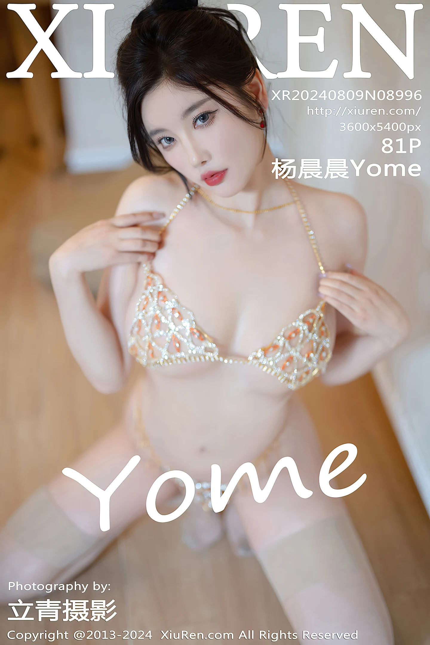 [XiuRen秀人网]VOL.8996 女神杨晨晨Yome性感红色长旗袍配黑丝吊袜秀丰腴身材诱惑写真81P-秀人网官方网站
